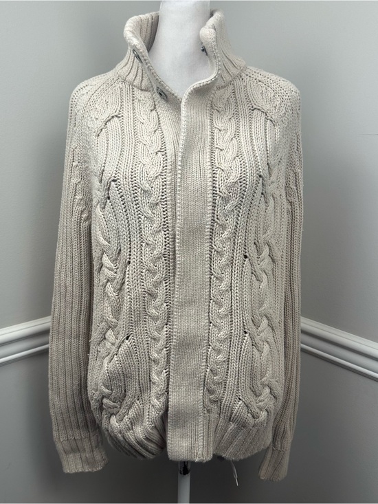 Banana Republic Sweaters - Banana Republic Cream Cable-Knit Snap button Cardigan M